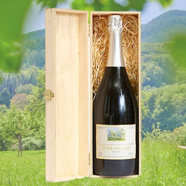Schaumwein aus der Champagner-Bratbirne, trocken, 0,75l - in der Holzkiste